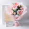 EZsenses Bouquet de fleurs au crochet – Bouquet de roses tricotées à la main pour décoration d'intérieur, mariages, anniversaires, fête des mères – Comprend un sac cadeau et une carte de vœux, faux