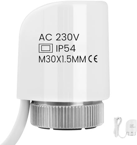230 V Actuator for Underfloor Heating Water Under Floor Heating Actuator Normally Closed Compatible with Manifolds with M30x1.5mm Thread for Beulco Cronatherm Kamo Purmo Watts Rehau