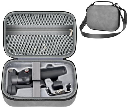 ANKHOH Gimbal Stabilisator-Hülle für DJI Osmo Mobile 7P/7 für iPhone, Aufbewahrungstasche für Osmo Mobile 7P Zubehör, wasserdichte PU-Leder-Halterung mit Schultergurt (nur Box) (Grau)