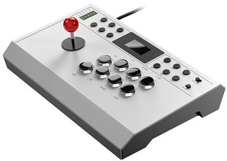 Nonbliep Wired Arcade Stick Kompatibel mit PlayStation 5/PS4/PC/Android, für PS5 Fight Stick mit Programmierfunktion, Turbo Funktion, 9.8FT Geflochtenes Kabel Fight Stick und Wired Connection