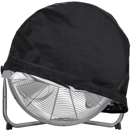 PATIKIL 46.85x21.65x46.06 Inch Industrial Fan Cover, 1 Pcs Outdoor Fan Cover Waterproof Dustproof for Commercial Home Floor Direct-Drive Drum Fans, Black