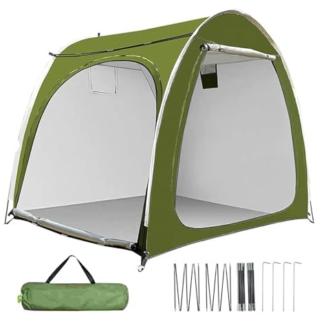 Motorcycle Storage Shelter - Waterproof Bicycle Tent Windproof UV Resistant Shelter Strong Outdoor Covers with Stable Stand | Versatile Storage for Garden Bikes, Patio, PE