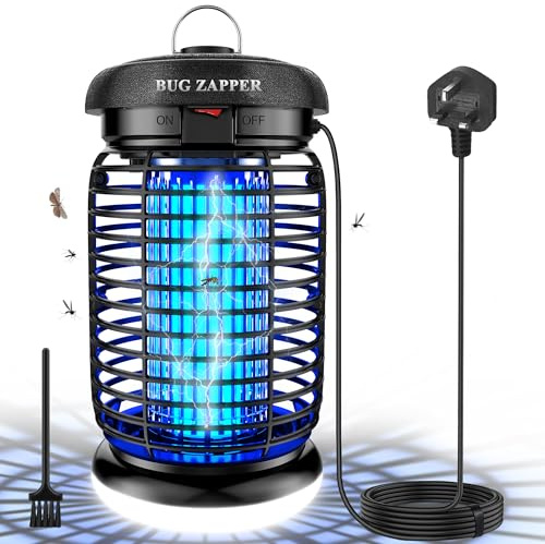WUEAOA Bug Zapper Illuminated, 4200V 15W UV Mosquito Killer Lamp, Waterproof IPX4, Tasteless and Non-toxic, Electric fly zapper for indoor and outdoor