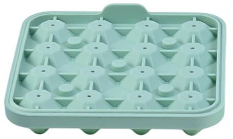 Cubiteras Para Hielo Con Tapa, Molde De Silicona Para 16 Cubitos De Hielo Diamante Verde, Reutilizable, Libre De BPA, Ice Cube Tray Para Whisky Cócteles