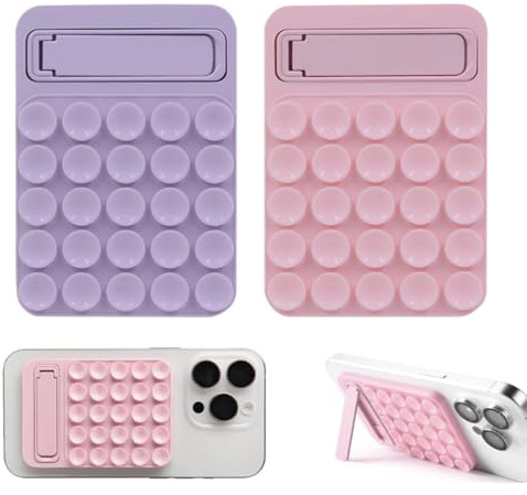 Ventosa Telefono, 2 Pezzi Ventosa Telefono Portatile Doppio Lato Cover Ventosa in Silicone per Selfie Video e Ricarica Mobil