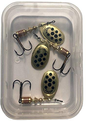 Mepps - Cucchiaino speciale per pesca alla trota Aglia, multicolore, OR POINTS NOIRS PAR 3, 3