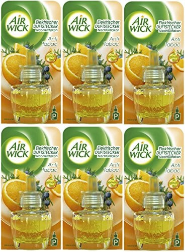 6 x Airwick Duftkerzen-Nachfülleinsatz 19 ml Nachfüller (Anti-Tabak)