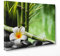 Tableau sur toile toile - encadré - prêt à accrocher - Zen - bambou fleurs Frangipani - 30 x 40 cm - Sans cadre - (cod.2848)
