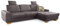 Cavadore Ecksofa Puccino mit Federkern, Bettfunktion, verstellbarer Rückenlehne und 2 Kopfstützen / Couch in L-Form im Landhausstil / 281 x 86 x 178 cm / Mikrofaser grau