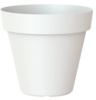 ARTEVASI Capri, Vaso Rotondo in plastica, 40 cm, Colore Bianco