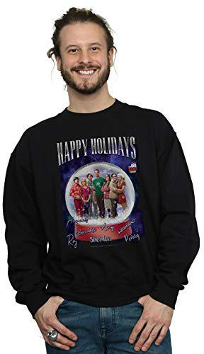 Absolute Cult The Big Bang Theory Men's Happy Holidays Sweatshirt Black XXXXX-Large