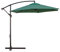 LOLAhome Parasol excéntrico de Ø270 cm, Verde, mástil Ø48mm de aluminio Gris, con Antiviento y Manivela, Elegante y Duradero, tratamiento Anti-corrosión, Para Exterior, Jardín, Terraza