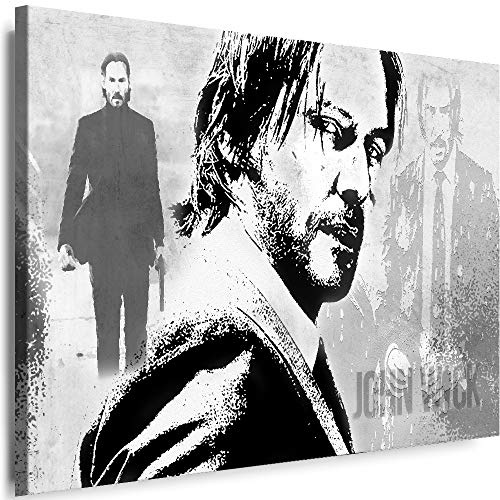 Myartstyle - Bilder John Wick 80 x 60 cm Leinwandbilder XXL - 1 Teilige Wandbilder Film Popular Movies Kunstdrucke w-P-2020-86