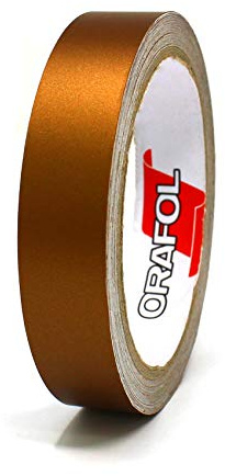 Finest Folia 10 Meter (0,89€/Meter) Matt Zierstreifen Auto Motorrad Boot Modellbau Basteln DIY Deko Dekorstreifen Seitenstreifen Klebestreife (Kupfer Matt, 15mm Breite)