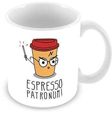 Espresso Patronum - Taza de cerámica con diseño de dibujos animados