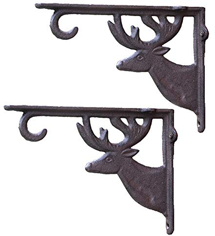ACXZ Antike Regalträger Wandregalhalterungen aus Gusseisen 22,5 cm, Vintage dekorative schwimmende Wandregal, Bauernhaushalterungen, 2 Stück