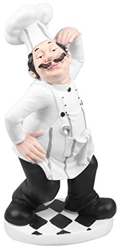 WINOMO Koch Figuren Deko Küchenchef Figur Winkender Koch Bäcker Dekofigur Harz Skulptur Desktop Ornamente Küche Restaurant Café Bar Bäckerei Dekoration Stil 5