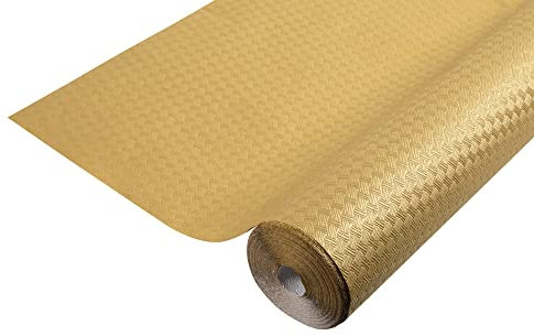 PRONAPPE - Réf. R802057I - Nappe jetable en papier gaufré - Rouleau de 20 M de long et 1,18 M de large - Gaufrage unique, esthétique et profond - Fabriqué en France - Couleur or