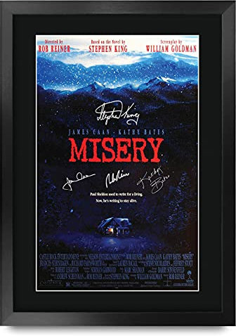 HWC Trading FR A3 Misery Kathy Bates, James Caan Gifts gedrucktes Poster, signiertes Autogramm, Bild für Filmerinnerungsstücke – A3 gerahmt