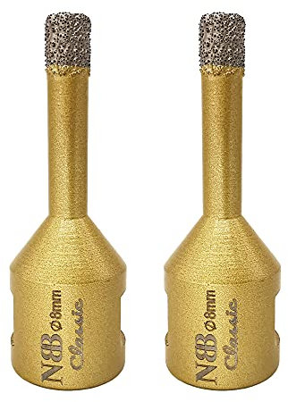 NBB Broca de diamante con M14, corona diamante para taladrar en seco y en húmedo profesionalmente en porcelana dura, cerámica, baldosas, granito, mármol, azulejo, para Amoladora Angular (2, 8mm)
