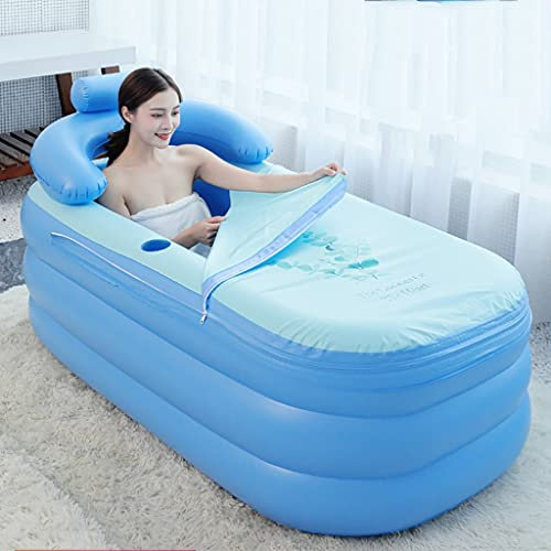 Bañera Ducha Inflable Independiente con Bomba De Aire Eléctrica Y Cubierta Extraíble, Plegable Niños Explotar Piscina Adulto Aislamiento De Bañera SPA con Reposacabezas Y Titular