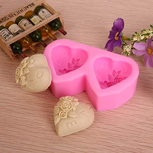 i Love You Rose Flower Love Cake Silicone Mold - i Love You Rose Love Chocolate Mold - i Love You Rose Love DIY Baking Mold - 1PC