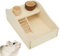 Hapivida Hamster Sandbad Box, Natural Wood Sand Bath Container for Small Pets, Stress Relief, DIY Design, Ladder Included for Mice, Lemmings, Gerbils, and Other Small Animals