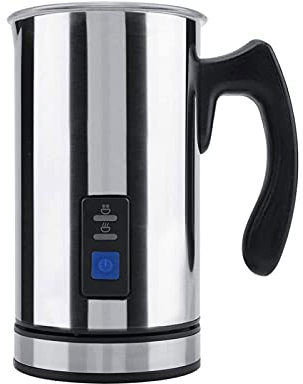 NCRD Milk Froterra Electric Milk Steamer Automatic Soft Foam Maker Cold Hot Milk Warmer Funzionamento Silenzioso for Cappuccino, Latte, caffè, Argento