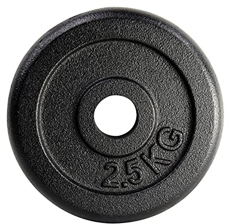 AsVIVA Hantelscheibe aus Gusseisen HS2-3 nutzbar mit Kurzhanteln und Langhantelstangen mit 30mm Bohrung/Gewichtsaufnahme, Gewicht: 2,5 kg