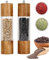 Sindax 2 pcs Wooden Salt and Pepper Grinder Set 8 Inches Manual Spice Mill with Adjustable Ceramic Grinding Core Kitchen Cooking Supplies