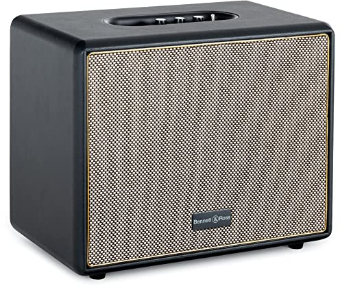Bennett & Ross BB-880BK Blackmore Giant - Retro Bluetooth Lautsprecher in Lederoptik - TWS-Funktion - Vintage Speaker mit 2X 40W Leistung - USB-Eingang mit MP3-Player - Aux-Anschluss - Schwarz