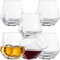 Lot de 6 verres à whisky en forme de diamant - Sans pied - Design géométrique inclinable - Verres à whisky à rouler - Anti-basculement - En forme de diamant - Verres inclinés pour Wiskey/vin