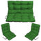 SuperKissen24. Sitzkissen Bankkissen Bankauflage - 120x50 cm und Rückenlehne 120x60 cm mit 2er 48x96 cm Stuhlkissen Set - Outdoor und Indoor - Grün