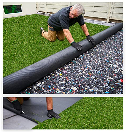 MDEKOR Kunstrasenteppich Outdoor - Kunstrasen wetterfest, Rasenteppich Meterware Grün 100x200 cm, Balkon Bodenbelag wasserdurchlässig mit Drainage 200 cm breit in Echtrasen-Optik