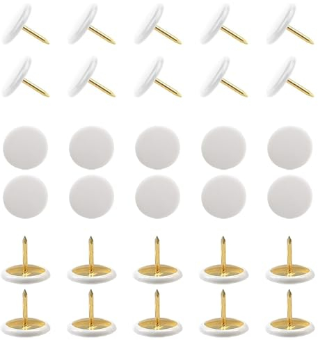Yosawo 150 Stück Bunt Reißnägel Reißzwecken Runde Pins Thumbtacks für Korktafel dekorative Pinnwand Bürokarte (Weiß)