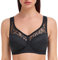 Ayigedu UK Plus Size Minimiser Bra Women Non-Wired Non-Padded Full Coverage Soft Cup Bra 40DD Black