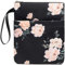 DSIUE Buchhülle mit Reißverschluss und Vordertasche, Buchumschläge für Taschenbuch, 29,5 x 22,9 cm, Geschenk für Buchliebhaber, Schwarz, Tasche mit Reißverschluss