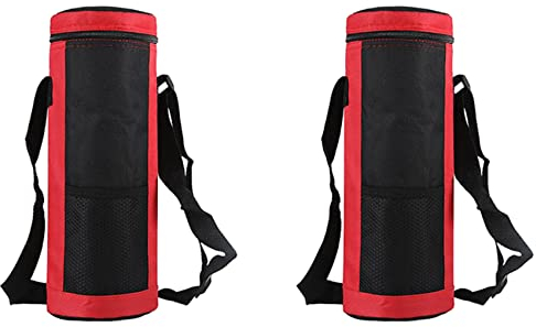 Potadak 2X Sac Fourre-Tout pour Refroidisseur de Bouteille D' Pochette Universelle pour Bouteille D' Sac Isotherme Isolé Haute Capacité Camping en Plein Randonnée, Rouge