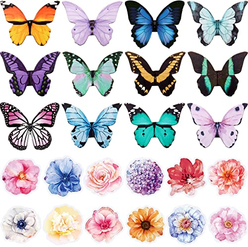 24 Stück Schmetterling Magnetische Lesezeichen Magnet Seiten Markierungen Faltbare Blume Schmetterling Magnetische Buchzeichen Niedliche Buch Lesezeichen für Kinder Studenten Buchliebhaber