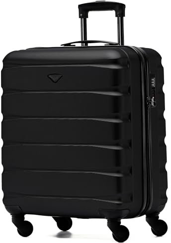 Flight Knight Leichte 4-Rad-ABS-Hartschalenkoffer, Handgepack, zugelassen fur Fluggesellschaften, einschließlich British Airways, und maximale Große fur easyJet, große Handgepacktasche 56x45x25cm
