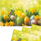 matches21 Frühlingshafte Tischsets Platzsets Motiv abwaschbar Ostereier Osterglocken Blumenwiese bunt 4er 43,5x28,5 cm