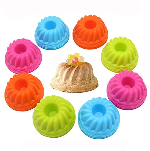 24 Stück Mini Gugelhupfform - Wiederverwendbare Gugelhupfform Silikon für Kuchen Dessert Schokolade Pudding