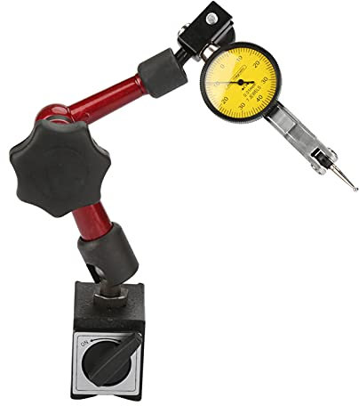 Messuhr mit Magnetischear Basis Indikatorhalter Messgerätebasis Flexibler Ständer Halterhebel, Messuhr Messgerät mit 0,01 Mm Auflösung