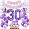 Deko 30. Geburtstag frauen Lila,Geburtstagsdeko 30 jahre frauen Luftballons 30 Geburtstag dekoration lila,Folienballon 30 Geburtstag deko frauen Violett Tortendeko 30 Geburtstag frau deko