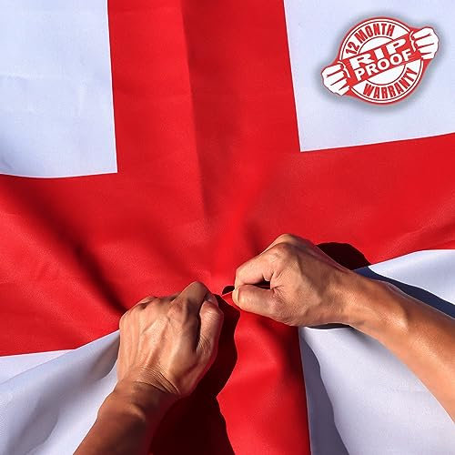 Anley Rip-Proof Double Sided 3-Ply England Flag 3x5 Foot - Vivid Color, Canvas Header and Wrinkle Resistant - The Strongest, Longest Lasting English National Flags 3 X 5 Ft