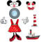 Qweryboo 10 Pcs Large Cruise Door Magnet Stickers, Cute Mouse Captain Sea Navigation Car Cruise Door Decorations Anchor Cruise Decor for Holiday Carnival Cruise Refrigerator Door(Red)