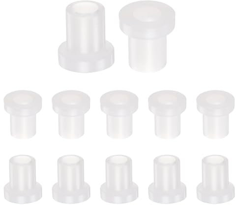 QUARKZMAN 12Stk Flansch Hülsenlager 6.1mm ID 9.08mm AD 13.2mm L Nylon Buchsen Weiß