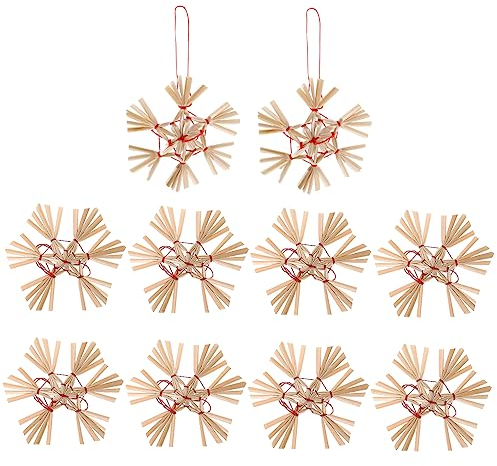 IMIKEYA 10St Weihnachtsschmuck aus Stroh weihnachtsdeko Christbaum anhänger -Ornamente in großen Große Ornamente für den Weihnachtsbaum Vintage-Dekoration für zu Hause