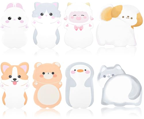 Ouligay 240 Blatt Tiere Haftnotizen Selbstklebende Niedliche Haftnotizzettel Cartoon Haftnotizen Tier Klein Animal Sticky Notes für Kinder Geschenke Studenten Büro Schule Zuhause