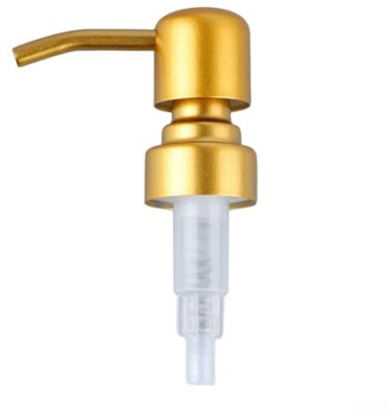 Ersatz-Pumpkopf für Seifenspender, Edelstahl, gebürstete Oberfläche, Push-Typ-Lotion-Pumpkopf für Standard-Presskopf mit 28/400 Gewinde (Gold)